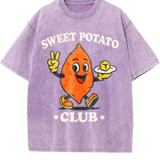 Sweet Potato Club Mascot Vintage Washed T-Shirt in Purple