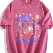 Fun: Loose- Swear Birthday Vintage Washed T-Shirt in Red