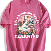 It’s a Beautiful Day for Learning Vintage Washed T-Shirt in Red