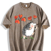 Valentine's Day Spring Vintage Washed T-Shirt in Brown
