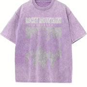 Mountain vintage washed oversized T-shirt in Purple