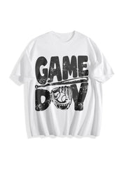 Baseball Gameday Game Day Cotton T-Shirt in White