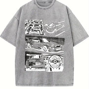 JDM 90s Supra Vintage Washed T-Shirt in Gray