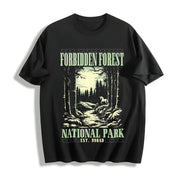 Forbidden Forest Bookish Cotton T-Shirt in Black