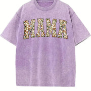 Camouflage Mama Army Mom Vintage Washed T-Shirt in Purple