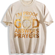 For the Urban Explorer Who Believes: I'm PROOF THAT GOD Vintage Washed T-Shirt in Beige