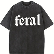 Feral Human Vintage Washed T-Shirt in Black