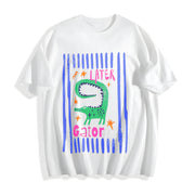 Later Gator Sarcastic Cotton T-Shirt in White