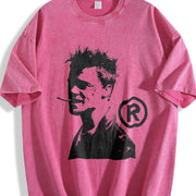 Fight Club Gothic Grunge Y2k Emo Scene Amity Affliction Vintage Washed T-Shirt in Red