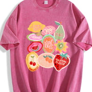 Short-sleeve Vintage Washed T-Shirt in Red