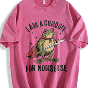I Am a Conduit for Nonsense Vintage Washed T-Shirt in Red