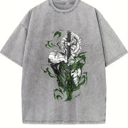 Shinazugawa Sanemi Wind Hashira v2 Demon Slayer Kimetsu vintage washed oversized T-shirt in Gray