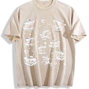 Cowboy Frogs Western Cowboy Vintage Washed T-Shirt in Beige
