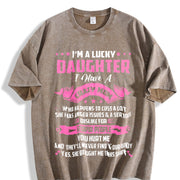 Lucky Daughter for Mom Vintage Washed T-Shirt in Brown
