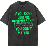Mind Over Matter Bold Text for Spring and Outfits vintage washed oversized T-shirt in Black
