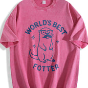 World's Best Fotter Vintage Washed T-Shirt in Red