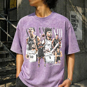 Wembanyama Castle Harper Kornet Vintage Washed T-Shirt in Purple