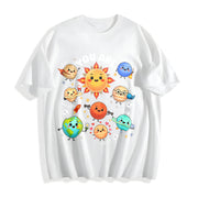 You Are Positive Affirmation Solar System Cotton T-Shirt in White