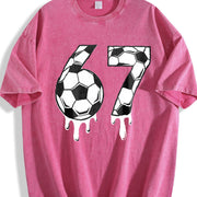 67 Soccer Vintage Washed T-Shirt in Red