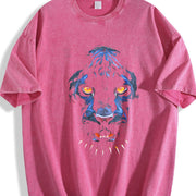 Black Panther Animal Chadwick Forever Tribute vintage washed oversized T-shirt in Red