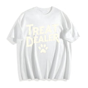 Treat Dealer Dog Lover Cotton T-Shirt in White