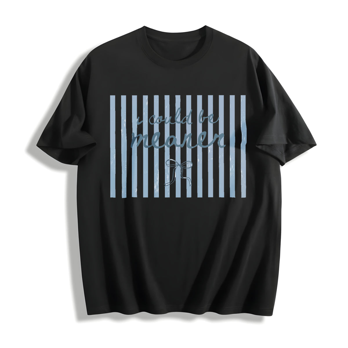 I Could Be Meaner Bow Cotton T-Shirt in Black