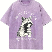 Sorry for What My Face Said Vintage Washed T-Shirt in Purple