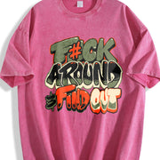 F Around and Find Out Graffiti Vintage Washed T-Shirt in Red