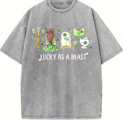 St. Patrick’s Day Lucky As Vintage Washed T-Shirt in Gray