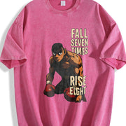 Makunouchi Hajime No Ippo Black for Game Fans Classic vintage washed oversized T-shirt in Red