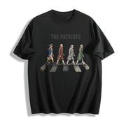 The Patriots Founding Fathers Iconic Zebra Crossing Cotton T-Shirt in Black