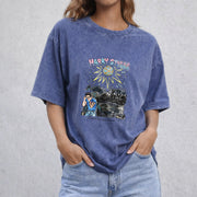Kiss All The Time Disco Occasionally vintage washed oversized T-shirt in Blue