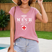 MASH 4077th U.s. Army Corps Tank Women's Color Cotton Tank Top in Pink