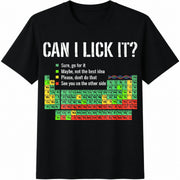 Can I Lick It Periodic Table Cotton T-Shirt in Black