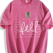 Cozy Fall Autumn Season Favorite Word Vintage Washed T-Shirt in Red