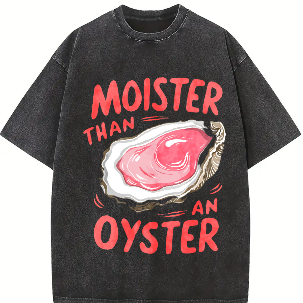 Moister Than an Oyster Vintage Washed T-Shirt in Black