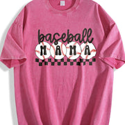 Baseball Mama Checkered Mama Vintage Washed T-Shirt in Red