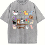 A Premium a Pleated Vintage Washed T-Shirt in Gray