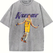 Dalton Knecht Westside Knecht 4 Basketball Los Angeles vintage washed oversized T-shirt in Gray