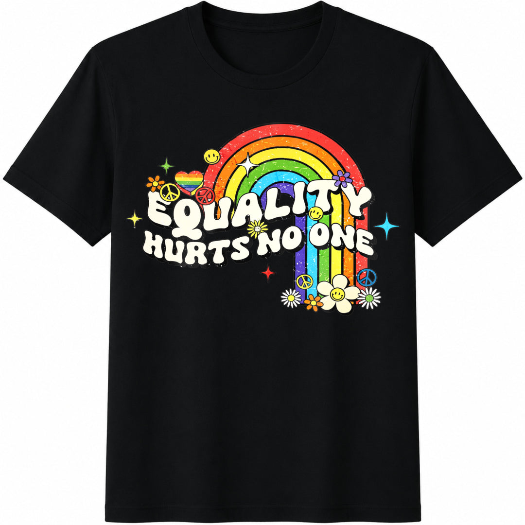 Equality Hurts No One Cotton T-Shirt in Black