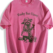 Trashy but Classy Raccoon Animal Cute Trash Panda Vintage Washed T-Shirt in Red