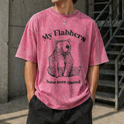 Flabbergasted Bear Vintage Washed T-Shirt in Red