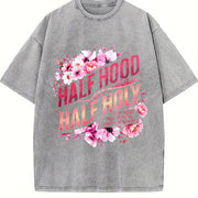 Half Hood Half Holy Vintage Washed T-Shirt in Gray