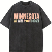 Minnesota Never Forget Vintage Washed T-Shirt in Black