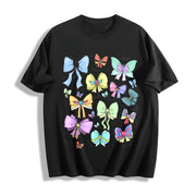 Coquette Bows Watercolor Prinncess Cotton T-Shirt in Black