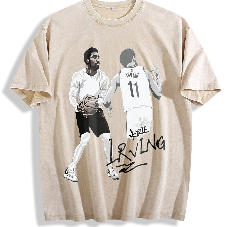 Irving US In USA 2024 vintage washed oversized T-shirt in Beige