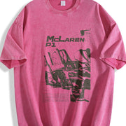 P1 Supercar 90s Vintage Washed T-Shirt in Red