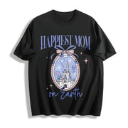 Youth and Adult Magic Kingdom Castle Coquette Bow Cotton T-Shirt in Black