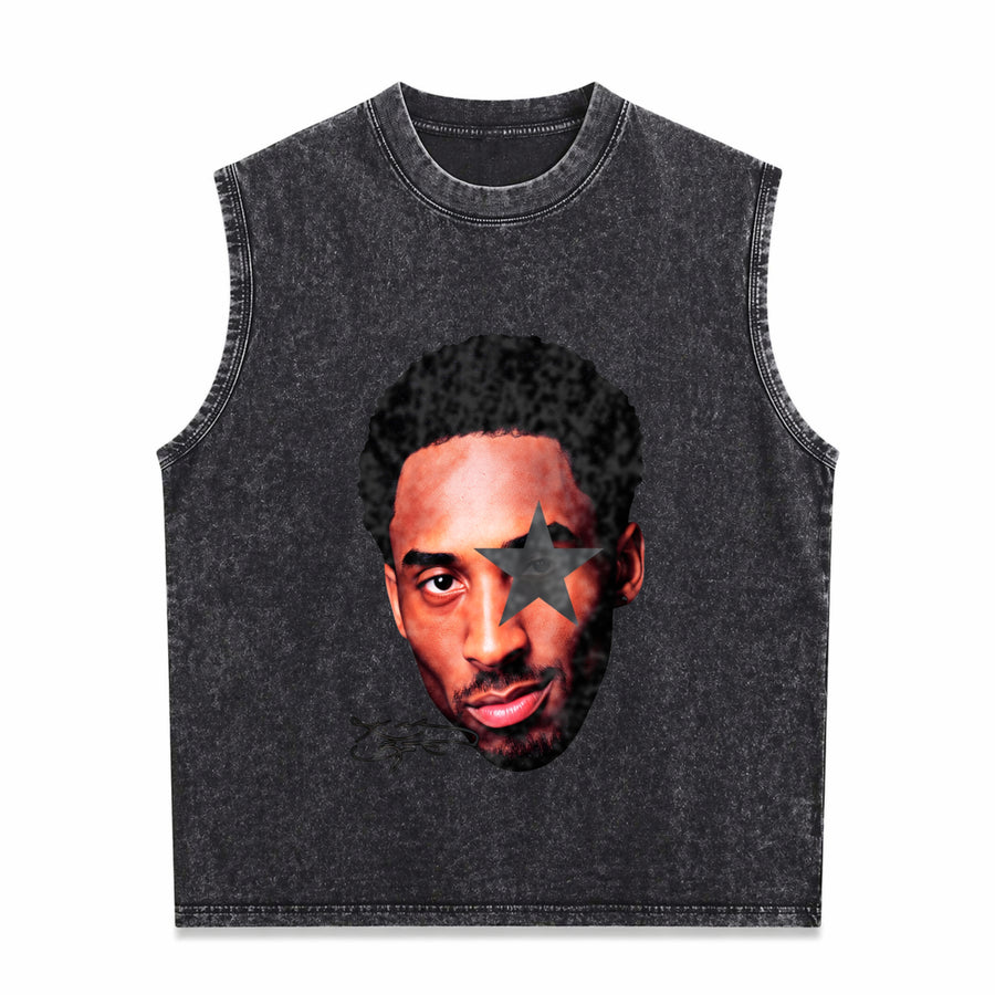 KB24 Wet Cement 4S Wet Cement Vintage Washed Tank Top in Black