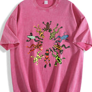 ZestLoop Dancing Frog Feast Vintage Washed T-Shirt in Red
